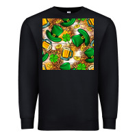 Black St. Patricks day hat digital paper Premium Sweatshirt - BundleAndBundleShop
