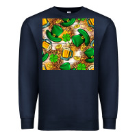 Navy St. Patricks day hat digital paper Premium Sweatshirt - BundleAndBundleShop
