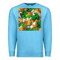 Ocean Blue St. Patricks day hat digital paper Premium Sweatshirt - BundleAndBundleShop