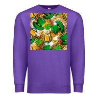 Purple St. Patricks day hat digital paper Premium Sweatshirt - BundleAndBundleShop