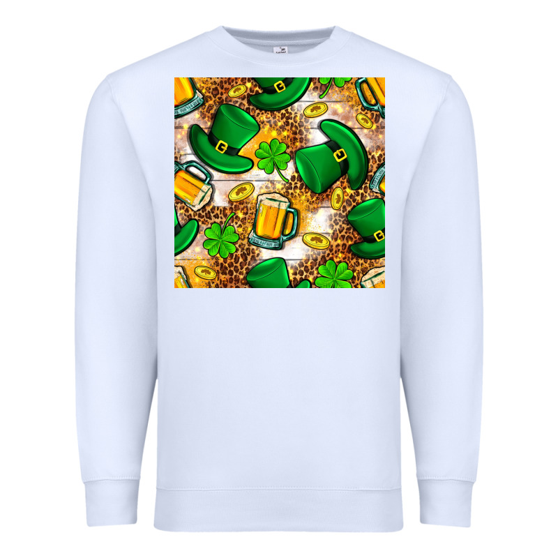 St. Patricks Day Hat Digital Paper Premium Sweatshirt by BundleAndBundleShop | Teevron