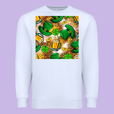 St. Patricks Day Hat Digital Paper Premium Sweatshirt Designed By Bundleandbundleshop
