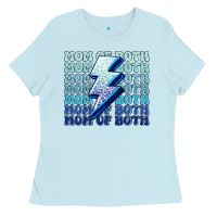 Baby Blue mom of both boys Ladies Tee - MaliasSmallBusiness