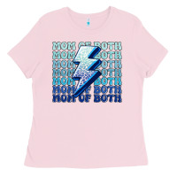 Bubblegum Pink mom of both boys Ladies Tee - MaliasSmallBusiness