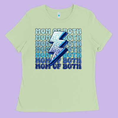 Mom Of Both Boys Ladies Tee Designed By Maliassmallbusiness