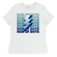 White mom of both boys Ladies Tee - MaliasSmallBusiness