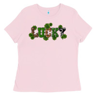 Bubblegum Pink st patricks day lucky shamrock Ladies Tee - RanaPortraitStore
