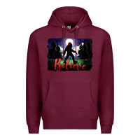 Burgundy bigfoot believe christmas Premium Hoodie - FaDigitalArtStudio