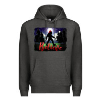 Charcoal Heather bigfoot believe christmas Premium Hoodie - FaDigitalArtStudio