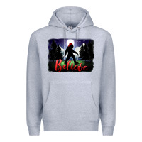 Heather Grey bigfoot believe christmas Premium Hoodie - FaDigitalArtStudio