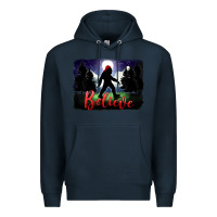 Navy bigfoot believe christmas Premium Hoodie - FaDigitalArtStudio