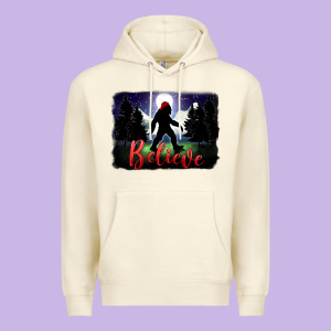 Bigfoot Believe Christmas Premium Hoodie Designed By Fadigitalartstudio