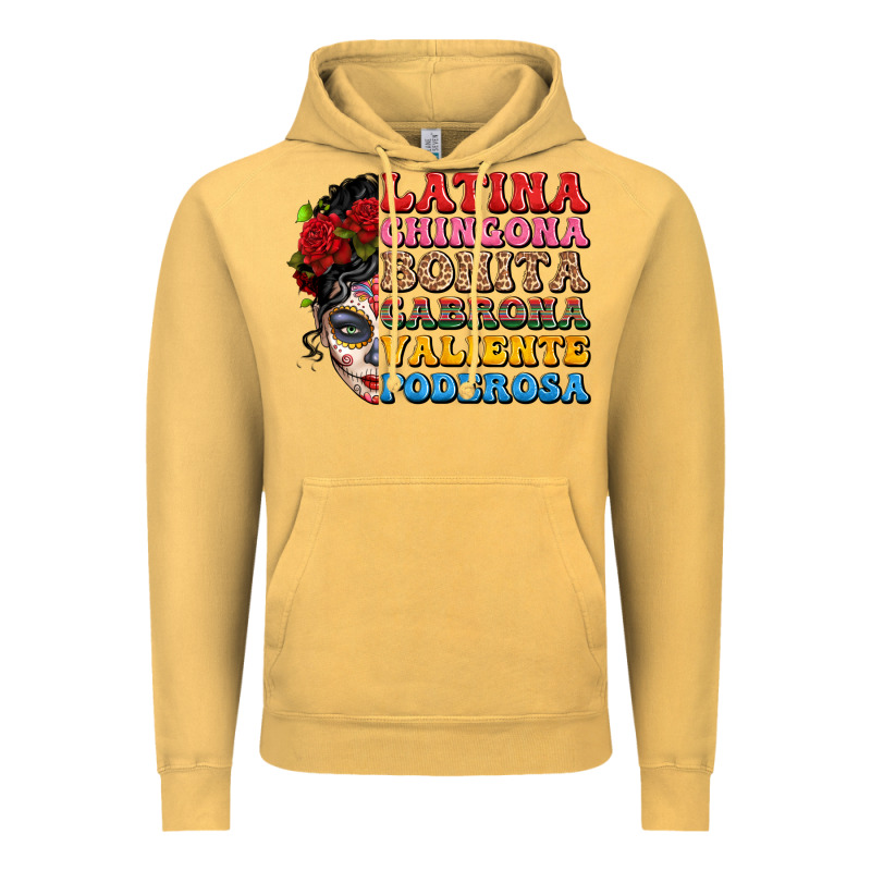 Mexican Sugar Skull Latina Chingona Bonita Vintage Hoodie by LillyAllenDesigns | Teevron