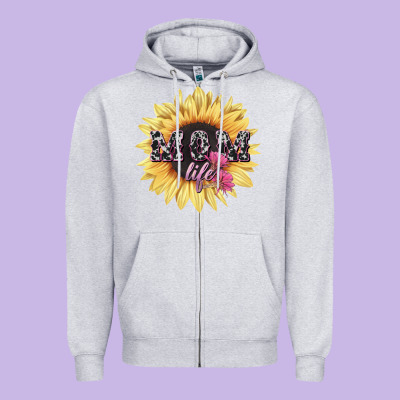 Mom Life Sunflower Mother's Day Zipper Hoodie Designed By Howdyjamesfarm