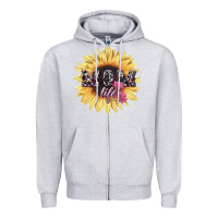 Heather Grey Mom life sunflower mother's day Zipper Hoodie - HowdyJamesFarm