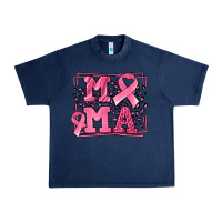 Navy Breast Cancer Awareness mama ribbon Urban Heavy Tee - LillyAllenDesigns