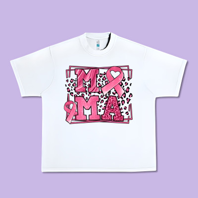 Breast Cancer Awareness Mama Ribbon Urban Heavy Tee Designed By Lillyallendesigns