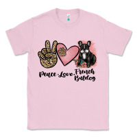 Bubblegum Pink peace love french bulldog Classic Tee - JahusDesignShop