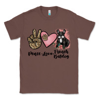 Chestnut peace love french bulldog Classic Tee - JahusDesignShop