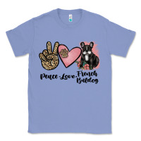 Colony Blue peace love french bulldog Classic Tee - JahusDesignShop