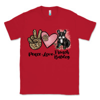 Red peace love french bulldog Classic Tee - JahusDesignShop