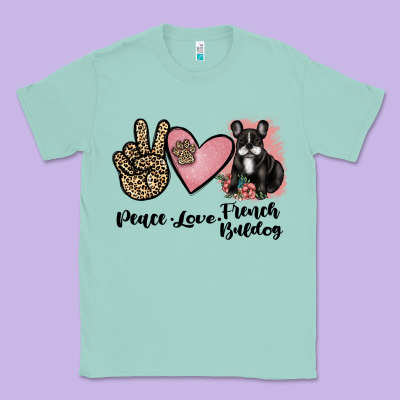 Peace Love French Bulldog Classic Tee Designed By Jahusdesignshop