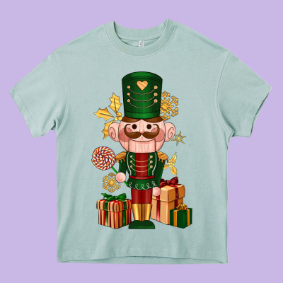 Christmas Nutcracker Heavy Core Tee Designed By Nancycooperartshop
