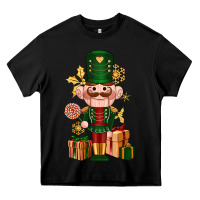 Black Christmas Nutcracker Heavy Core Tee - NancyCooperArtShop