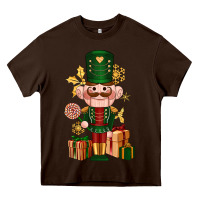 Chocolate Brown Christmas Nutcracker Heavy Core Tee - NancyCooperArtShop
