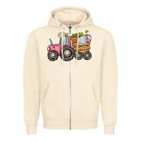 Sandshell Easter bunny tractor Zipper Hoodie - CowGirlArtShop