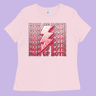 Mom Of Both Girls Ladies Tee Designed By Maliassmallbusiness