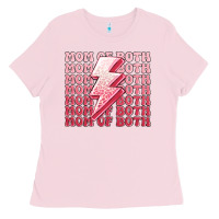 Bubblegum Pink mom of both girls Ladies Tee - MaliasSmallBusiness