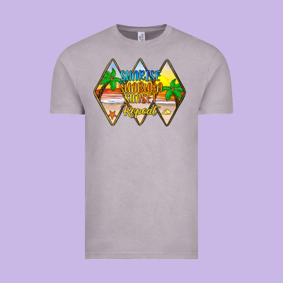 Sunrise Sunburn Sunset Repeat Vintage Tee Designed By Jahusdesignshop