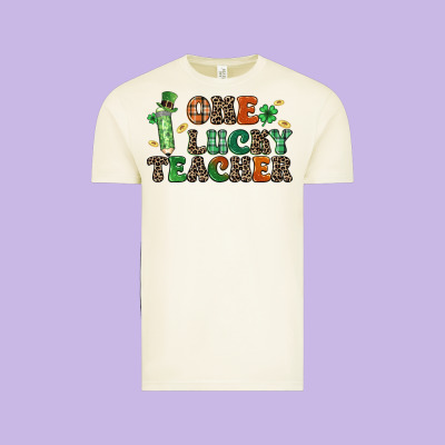One Lucky Teacher Vintage Tee Designed By Lillyallendesigns