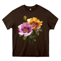 Chocolate Brown In Your Eyes Rose Heavy Core Tee - LillyAllenDesigns