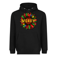 Black merry christmas with light sunflower bbs Heavyweight Hoodie - BundleAndBundleShop