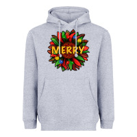 Heather Grey merry christmas with light sunflower bbs Heavyweight Hoodie - BundleAndBundleShop