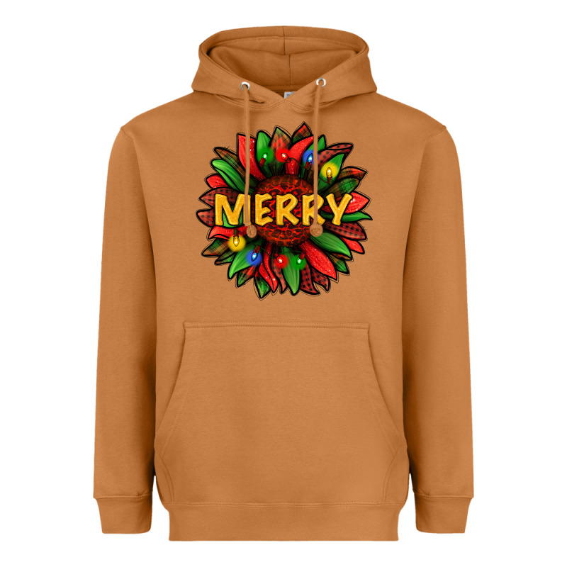 Merry Christmas With Light Sunflower Bbs Heavyweight Hoodie by BundleAndBundleShop | Teevron
