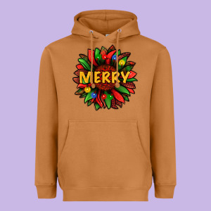 Merry Christmas With Light Sunflower Bbs Heavyweight Hoodie Designed By Bundleandbundleshop