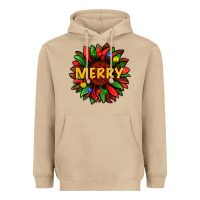 Mushroom merry christmas with light sunflower bbs Heavyweight Hoodie - BundleAndBundleShop
