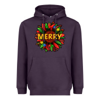 Plum merry christmas with light sunflower bbs Heavyweight Hoodie - BundleAndBundleShop