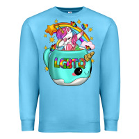 Ocean Blue LGBTQ Unicorn And Narwhal Mug Premium Sweatshirt - BundleAndBundleShop