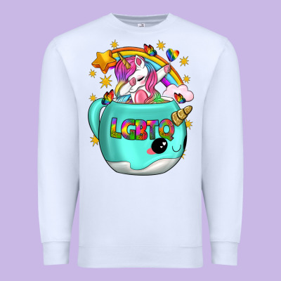 Lgbtq Unicorn And Narwhal Mug Premium Sweatshirt Designed By Bundleandbundleshop