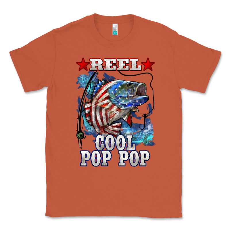 Reel Cool Pop Pop American Flag Bass Classic Tee by LillyAllenDesigns | Teevron
