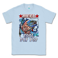 Dusty Blue reel cool pop pop american flag bass Classic Tee - LillyAllenDesigns