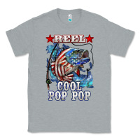 Heather Grey reel cool pop pop american flag bass Classic Tee - LillyAllenDesigns