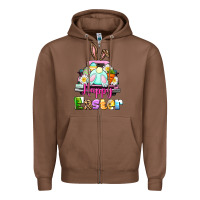 Chestnut Bunny Happy Easter truck Zipper Hoodie - CowGirlArtShop