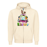 Sandshell Bunny Happy Easter truck Zipper Hoodie - CowGirlArtShop