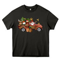 Asphalt Christmas Truck Elf Santa snowman reindeer Heavy Core Tee - NancyCooperArtShop