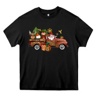 Christmas Truck Elf Santa Snowman Reindeer Heavy Core Tee | Teevron